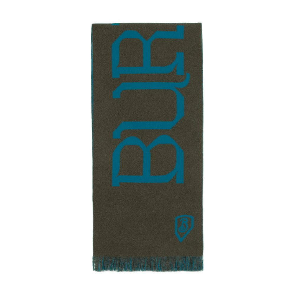 Burberry Wool Logo-Print Scarf — Green