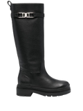 Ferragamo Vara Chain Boots — Black