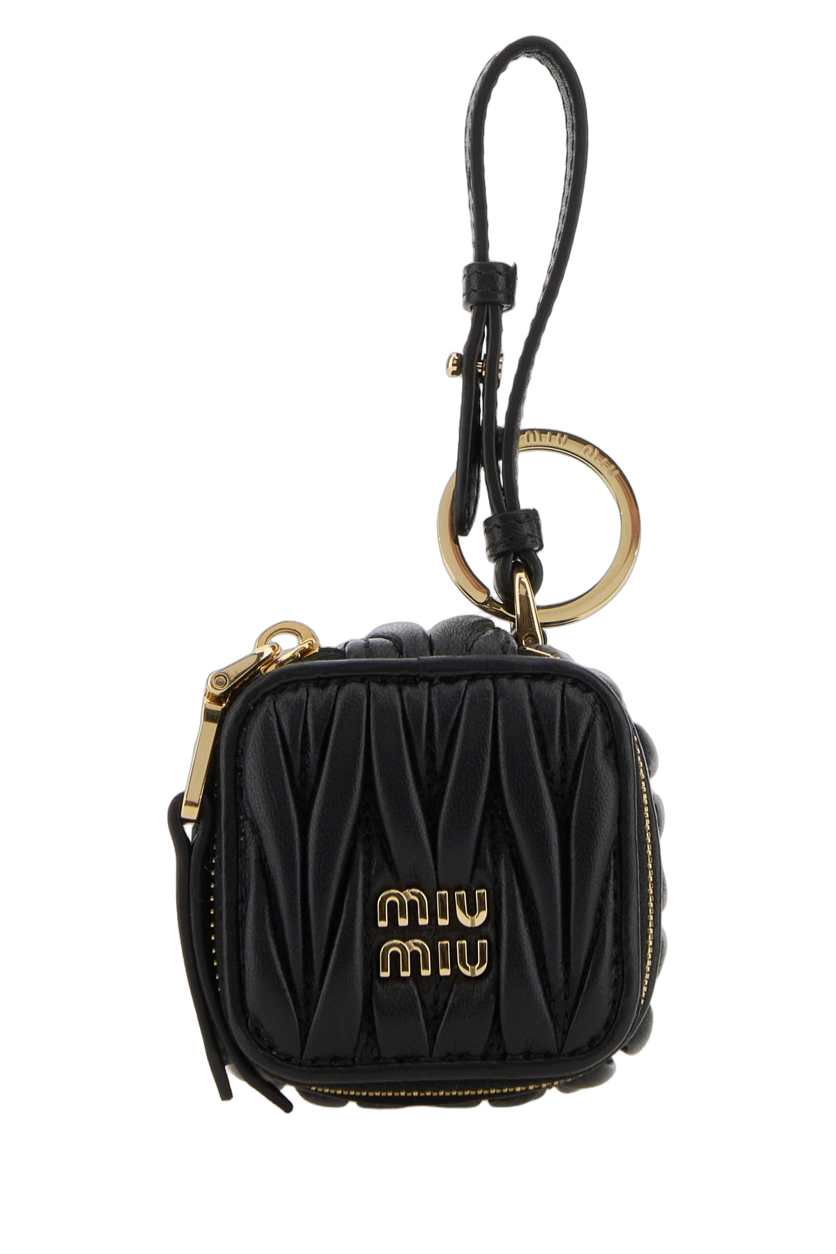 Miu Miu Matelassé Leather Coin Purse — Black