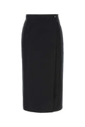 Bottega Veneta Cotton-Silk Pencil Skirt — Black
