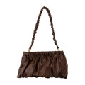 Marni Gathered Calfskin Shoulder Bag — Brown