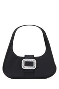 Roger Vivier Crystal-Buckle Shoulder Bag — Black