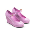 Hogan Buckle-Strap Leather Wedge Pump — Pink