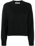 Valentino Cashmere Crew-Neck Sweater — Black