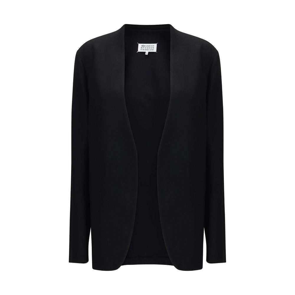 Maison Margiela Virgin Wool Open-Front Cardigan — Black