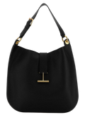 Tom Ford Leather Hobo Shoulder Bag — Black