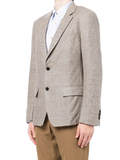 Ferragamo Cotton-Linen Textured Blazer — Brown