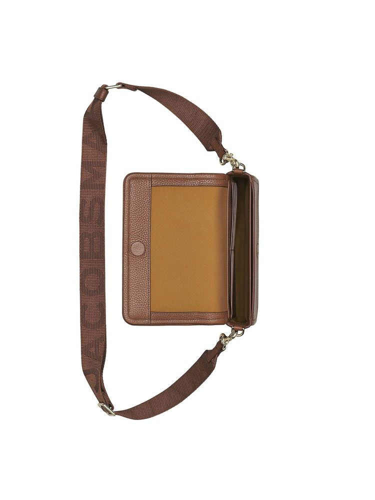 Marc Jacobs Grain Leather Crossbody Bag — Brown
