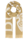 Burberry Monogram Wool Scarf — Beige