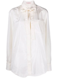 Valentino Silk Bow-Tie Shirt — White
