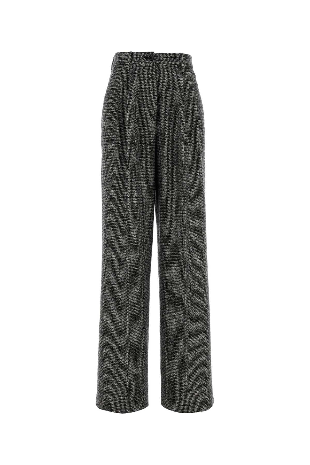 Dolce & Gabbana Wool-Blend Tweed Trousers — Gray