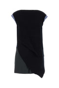Sacai Color-Block Ribbed Dress — Navy