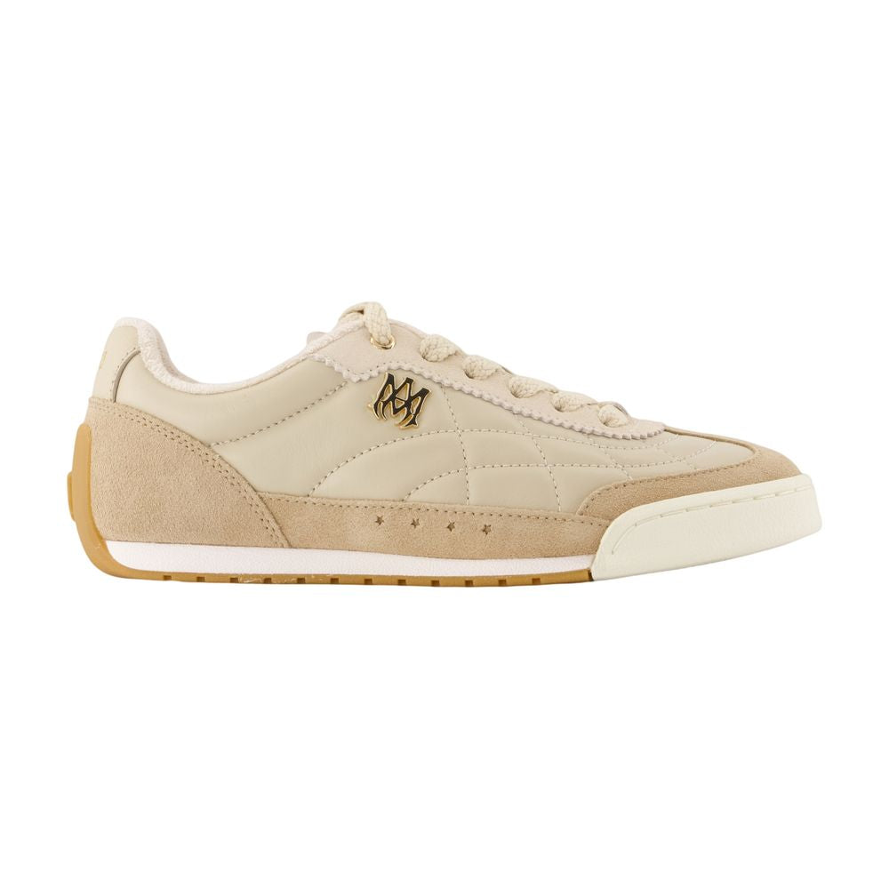 Amiri Quilted Leather Sneaker — Beige