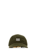 Miu Miu CAPPELLI Logo-Embroidered Cotton Baseball Cap — Green