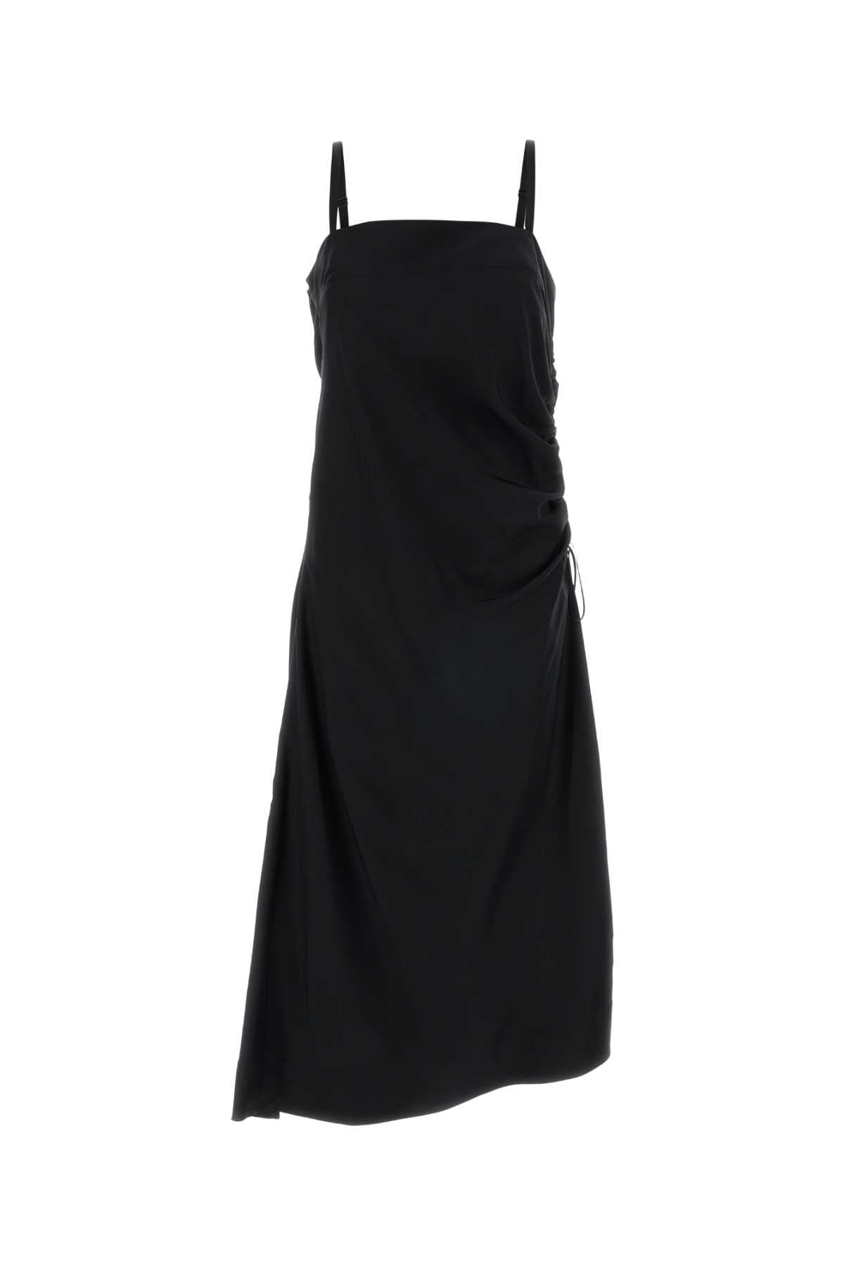 Carven Silk Slip Dress — Black