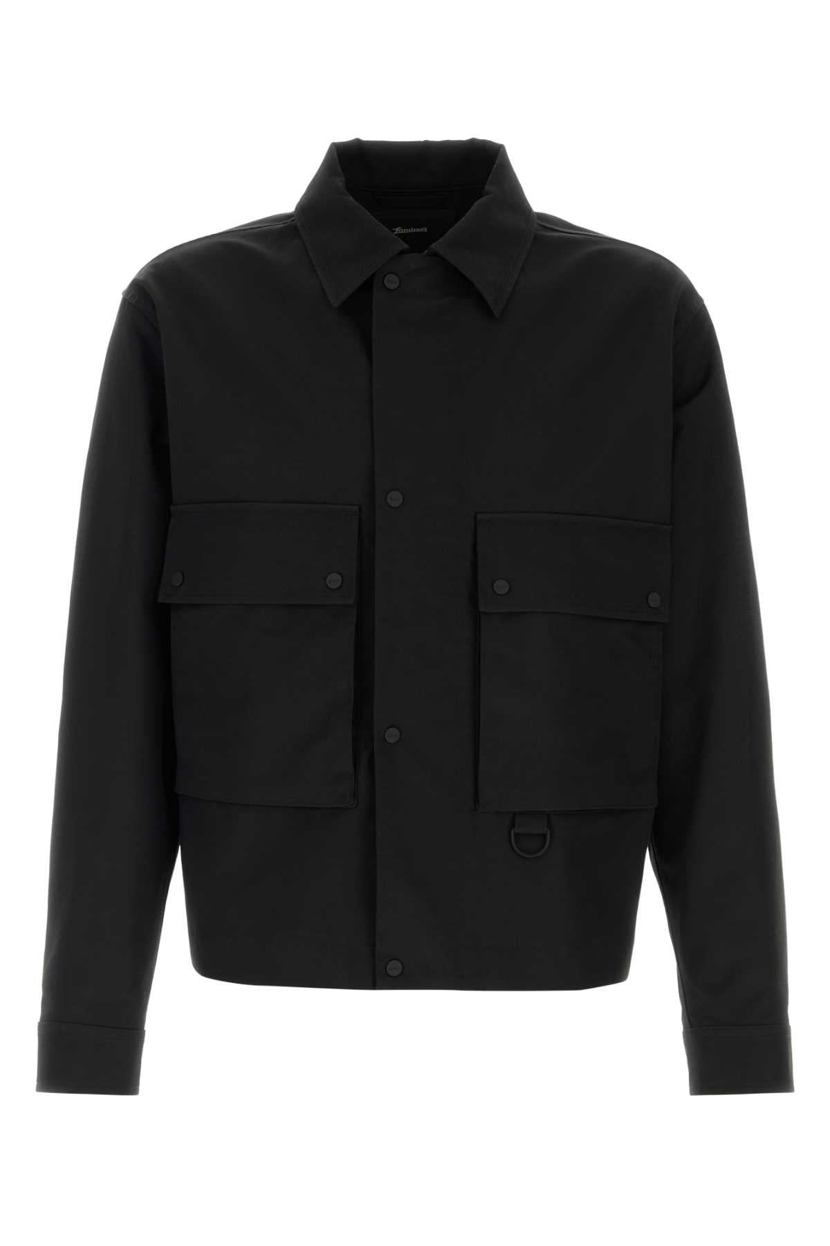 Herno Laminar Utility Cotton Nylon Jacket — Black