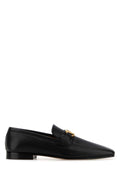Valentino Garavani Gold-Buckle Leather Loafer — Black