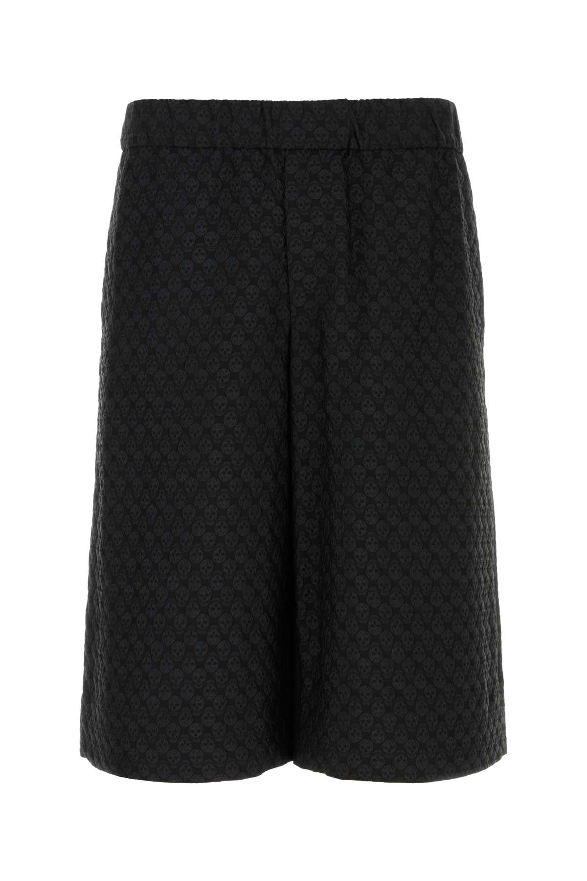 Alexander McQueen Jacquard Viscose Bermuda Short — Black