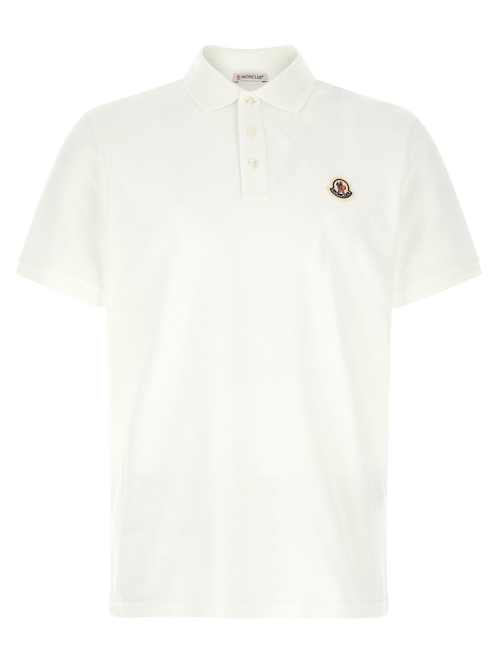 Moncler Cotton Piqué Polo Shirt — White
