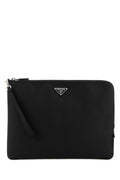 Prada Saffiano Leather Clutch — Black
