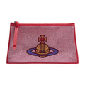 Vivienne Westwood Beaded Orb Logo Clutch — Pink
