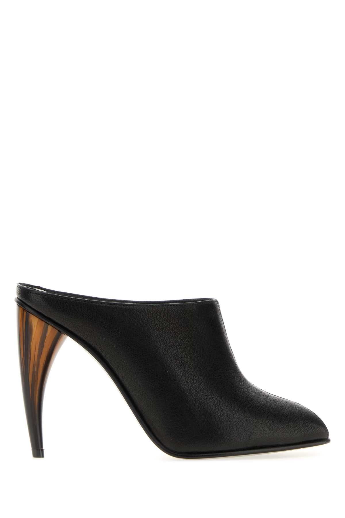 Alexander McQueen Sculptural Heel Mule — Black