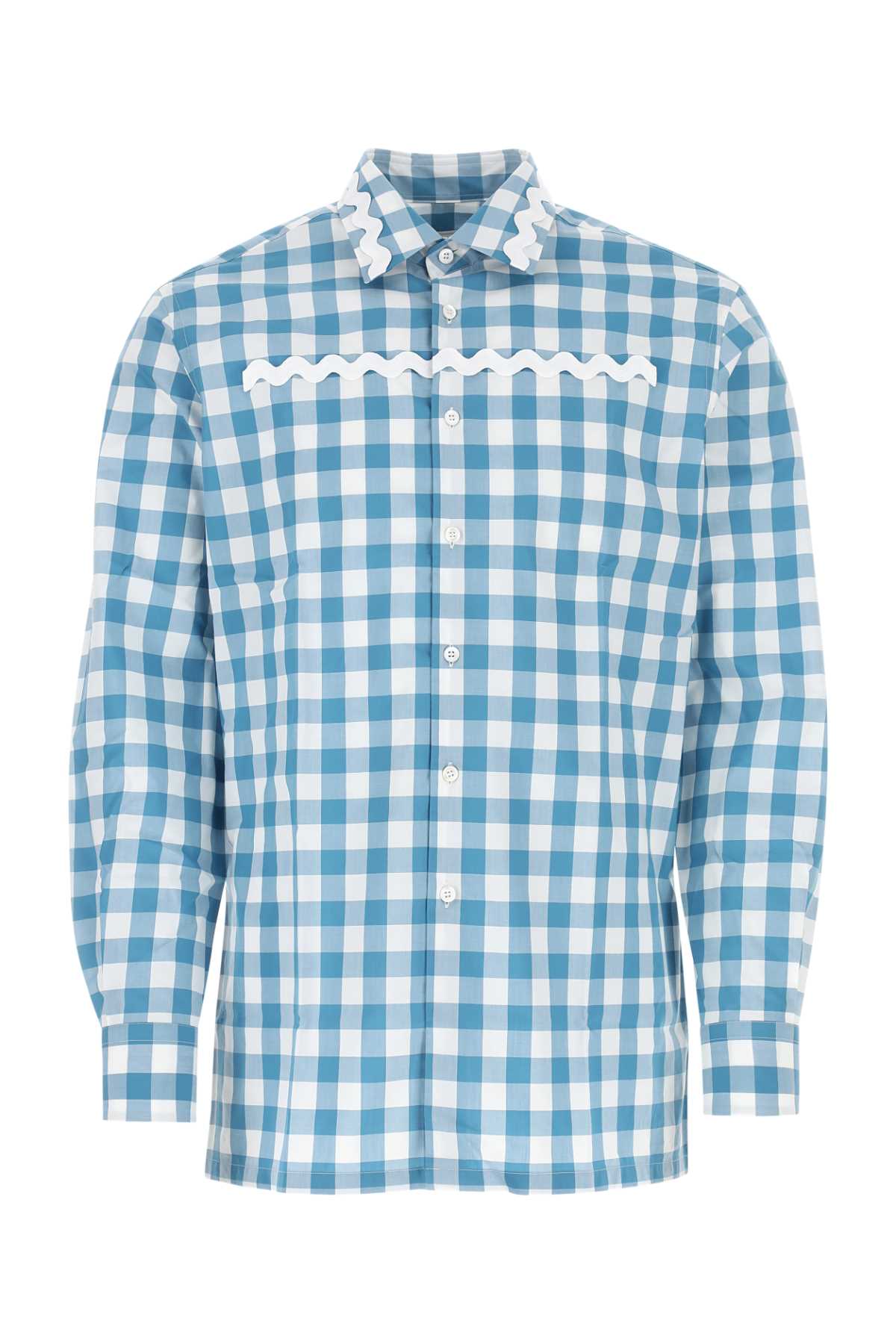 Camisa Prada de popelina bordada — Azul