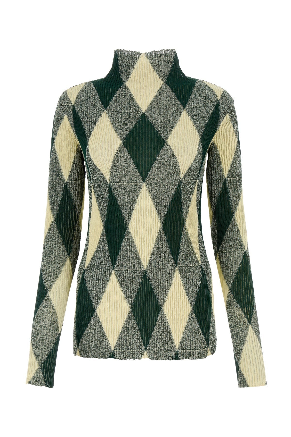 Burberry Argyle Cotton-Silk Sweater — Green