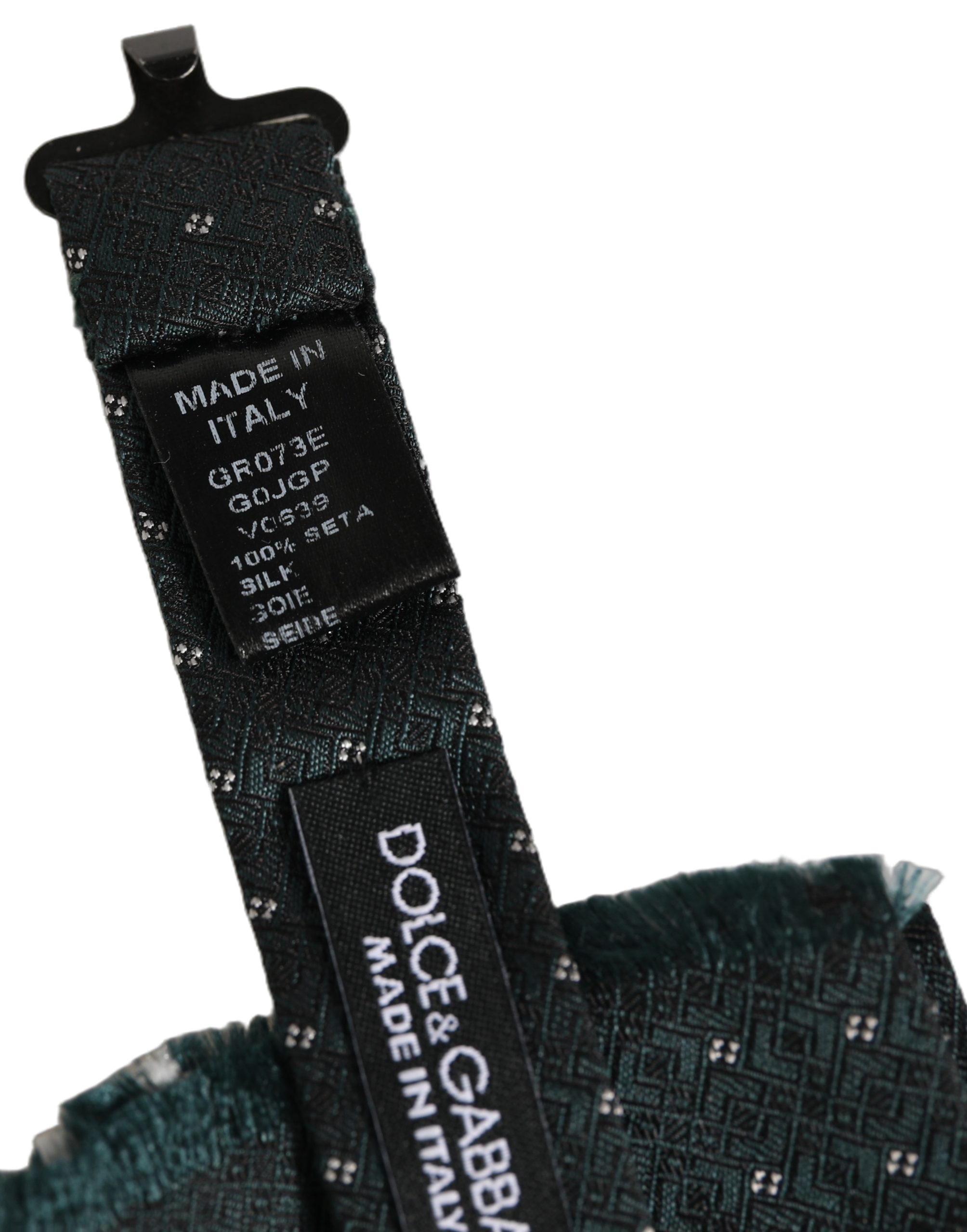 Dolce & Gabbana Silk Patterned Bow Tie — Green