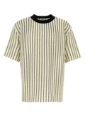 Jil Sander Vertical-Striped Cotton T-Shirt — Gray