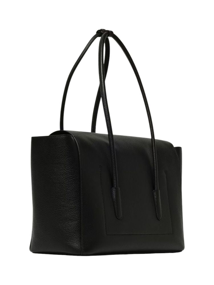 Coccinelle Double Beat Shoulder Bag — Black
