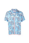 Orlebar Brown Palm-Print Shirt — Blue
