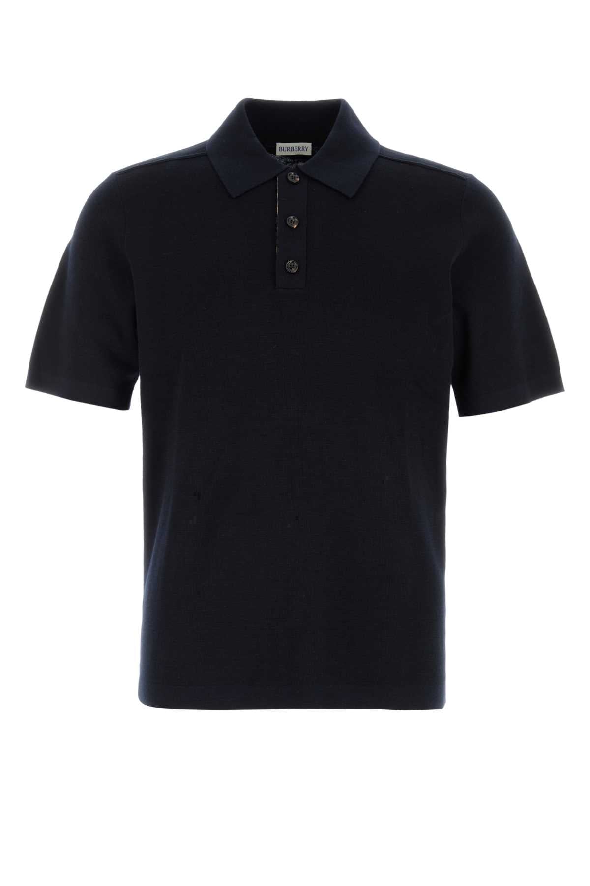 Burberry Wool Polo Shirt — Navy