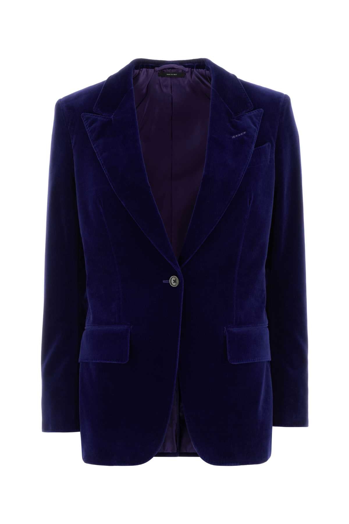Tom Ford Cotton Velvet Blazer — Purple