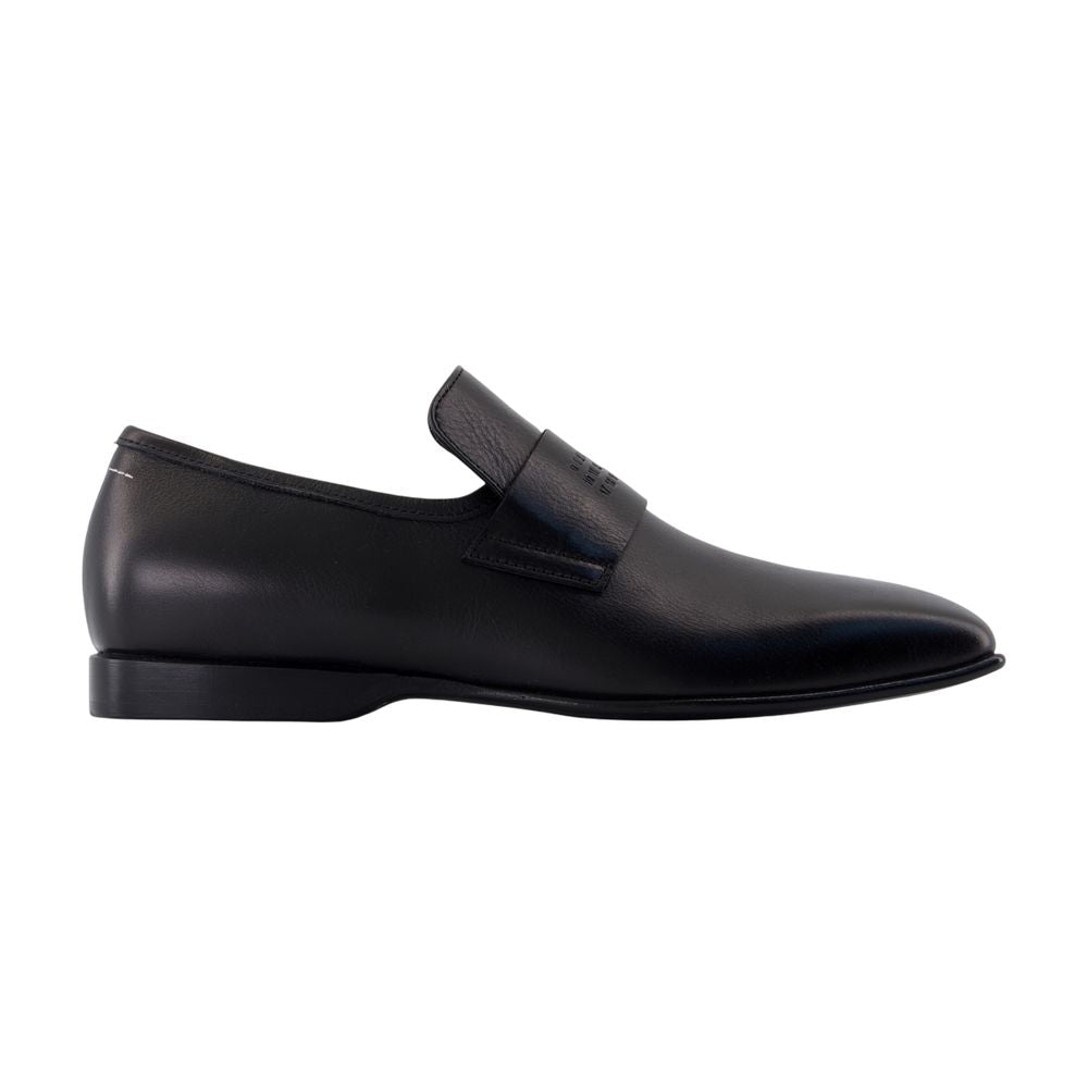 MM6 Maison Margiela Calfskin Leather Loafer — Black