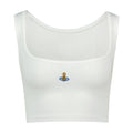 Vivienne Westwood Logo-Embroidered Rib Tank Top — White