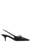Miu Miu Leather Nappa Slingback Heel — Black