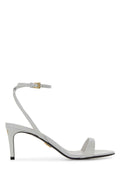 Prada Leather Ankle-Strap Sandal — White