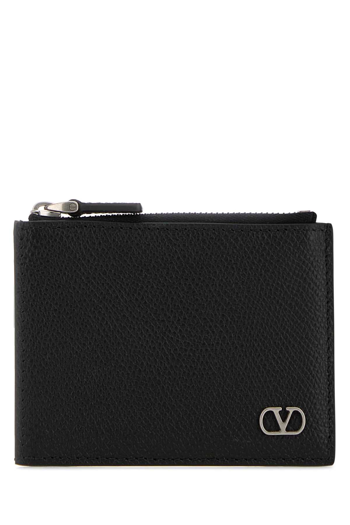 Valentino Garavani Grained Leather Wallet — Black