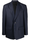 Valentino Pinstriped Wool Blazer — Navy