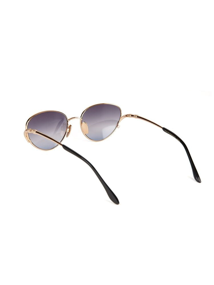 Ana Hickmann AH3354 Gradient Lens Metal Sunglasses — Gold