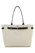 Tom Ford Canvas Tote with Leather Handles Tote Bag — Beige