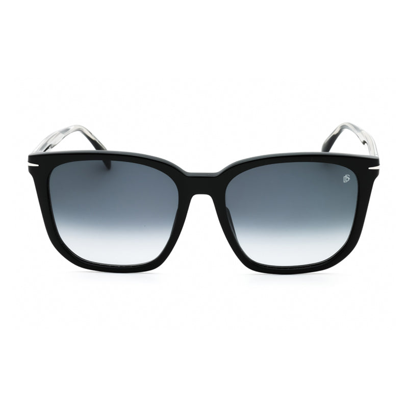 David Beckham Square Full Rim Sunglasses — Black