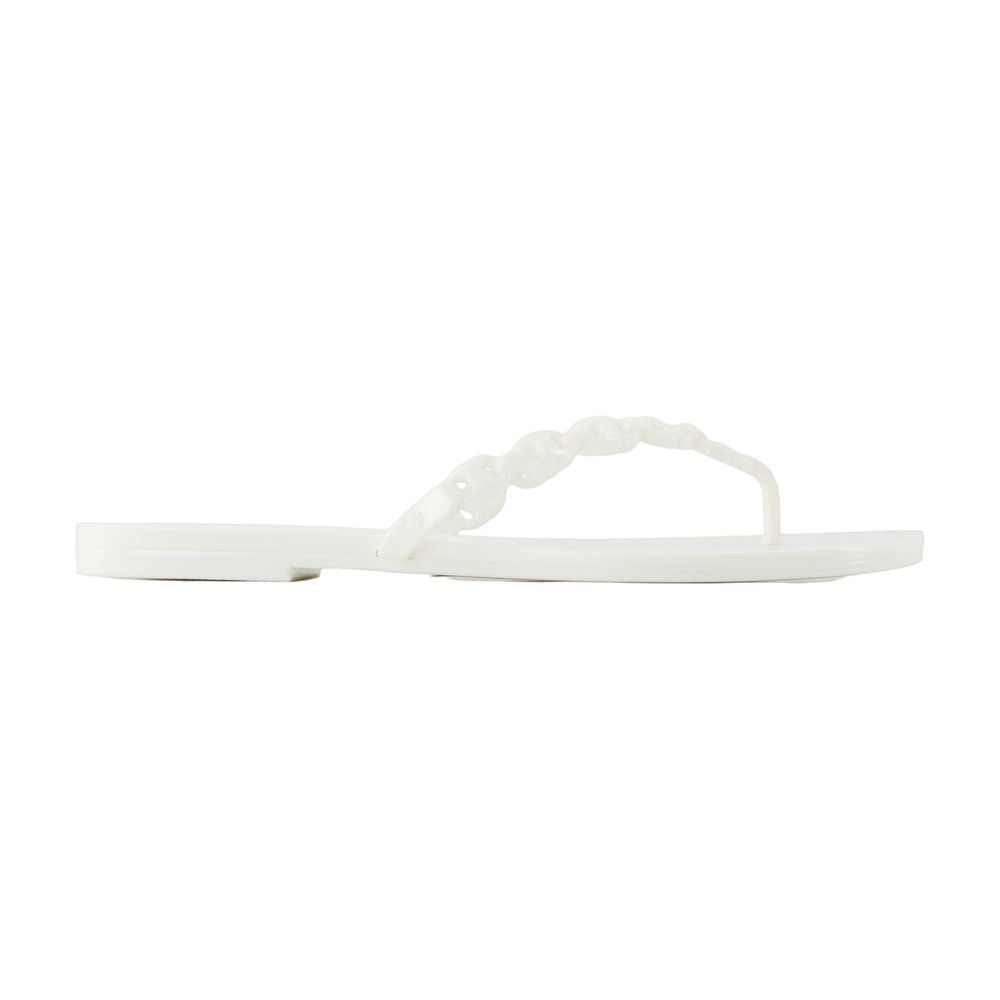 Tory Burch Twisted Jelly Strap Sandals — White