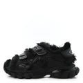 Balenciaga Faux-Fur Track Sandal — Black