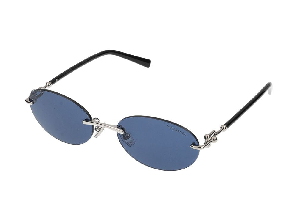 Tiffany 0TF3104D Rimless Metal Sunglasses — Blue