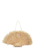Roger Vivier Straw Shoulder Bag — Beige