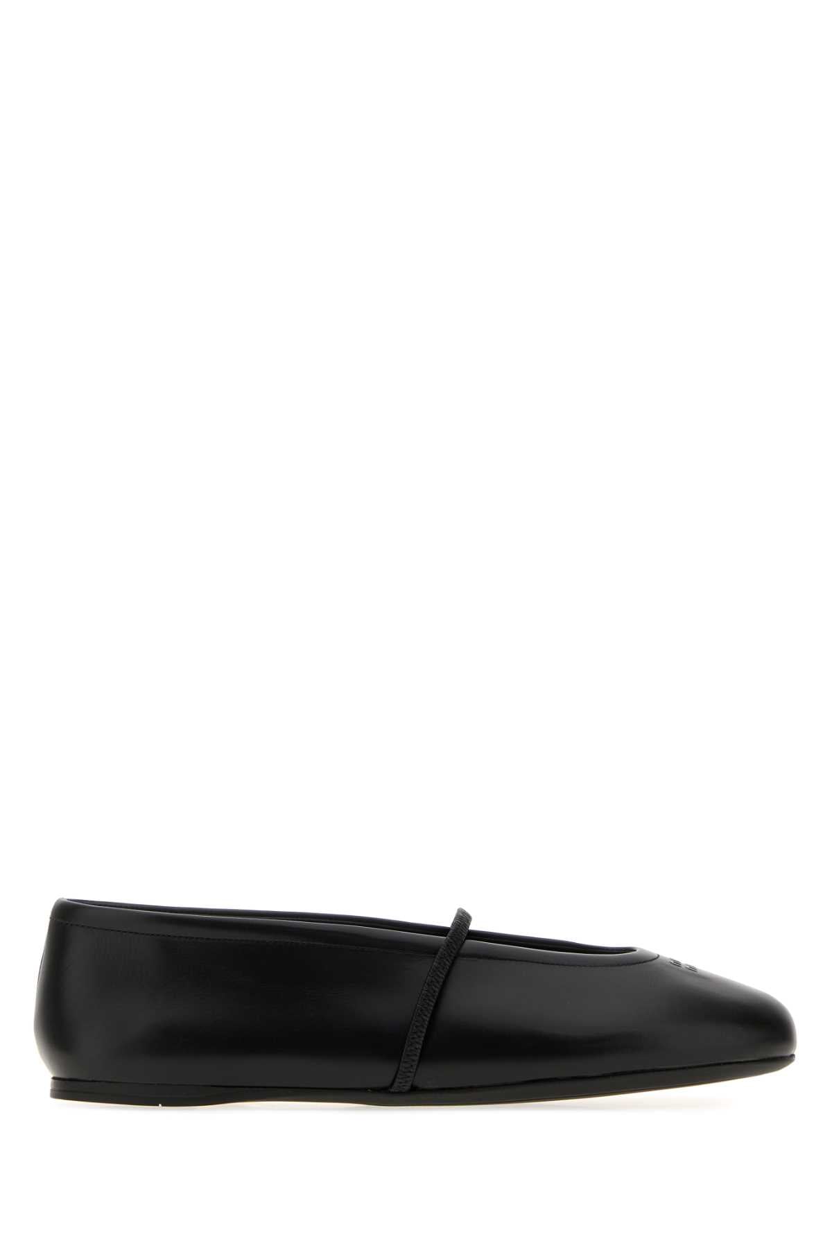 Miu Miu Leather Flat — Black