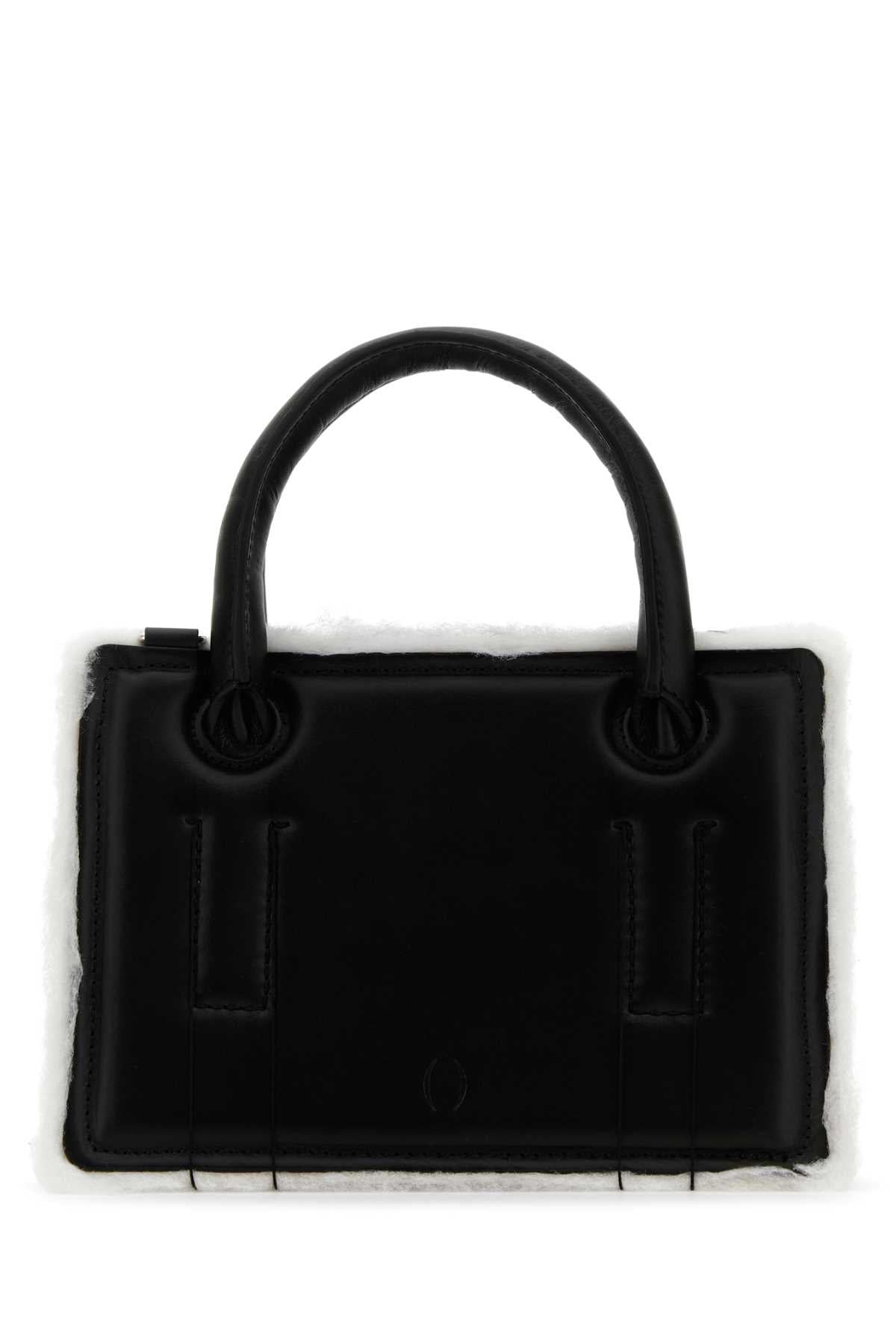 Dentro Leather Top Handle Bag — Black
