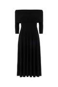 Norma Kamali Jersey Off-Shoulder Dress — Black